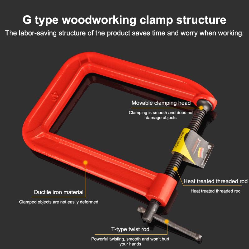 Woodworking Clamp - Pince en C à portée profonde,