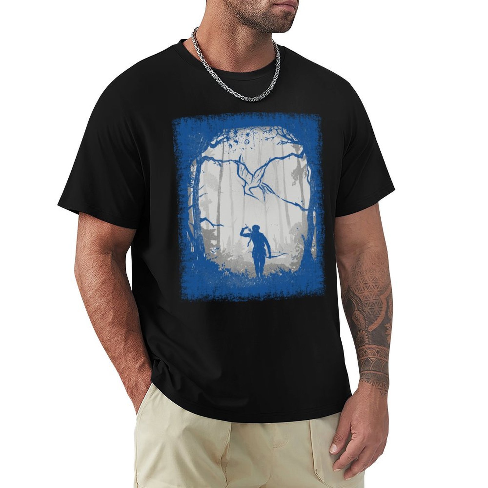 Woodworking Blueprint - Hunger Games Woods - T-shirt bleu